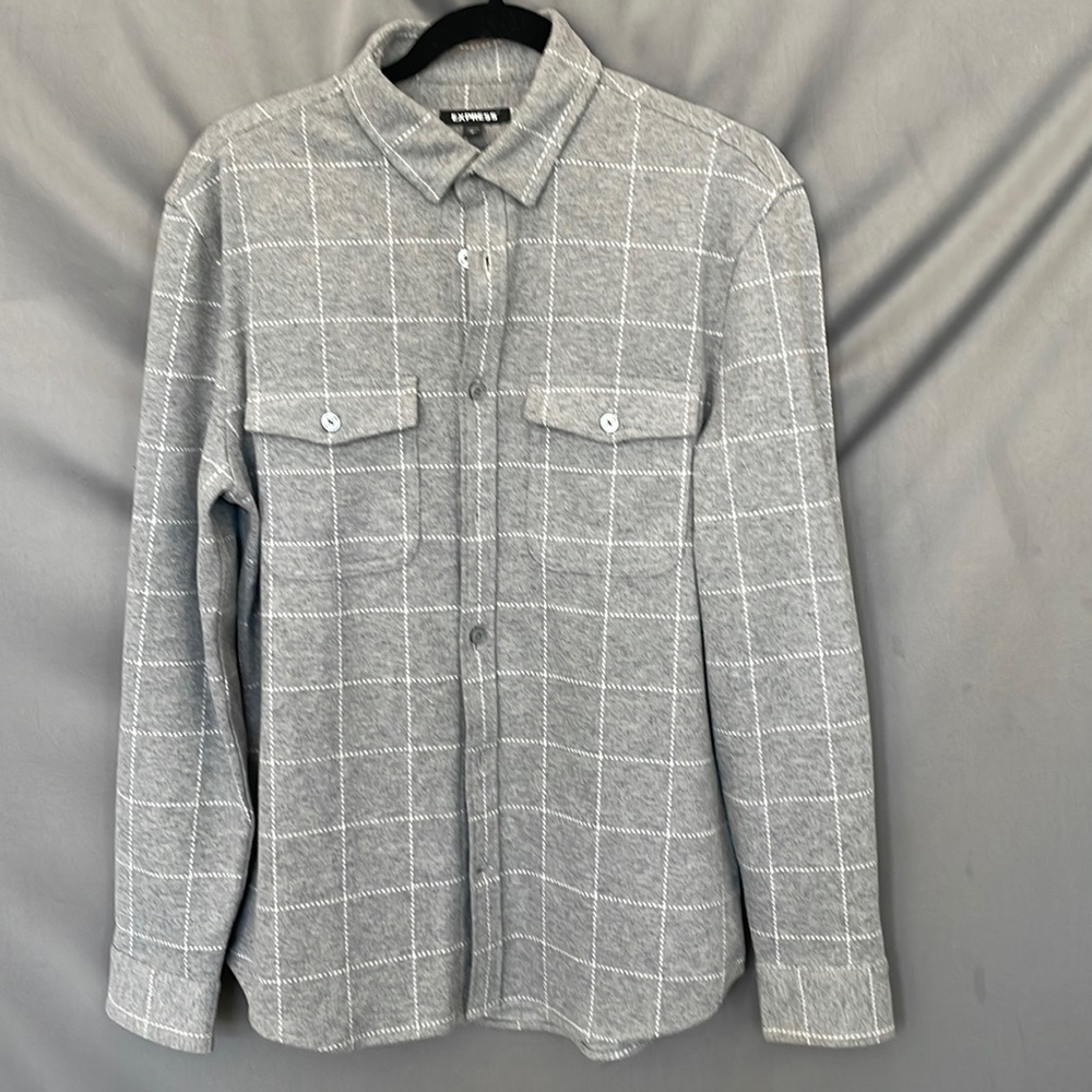 ✔️ EXPRESS gray flannel shirt! Super soft and cozy!